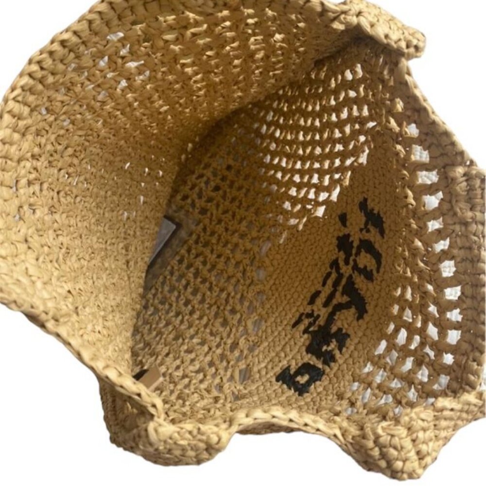 💎BRAND NEW PRADA NATURAL CROCHET RAFFIA TOTE SHOULDER BAG AUTHENTIC💎 - Picture 4 of 6